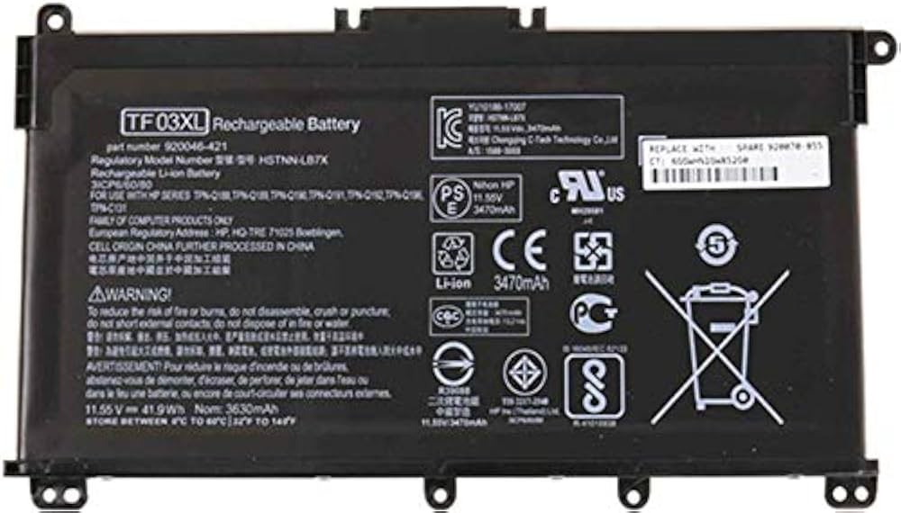 PMBAT2025.jpg Vibrant Battery for HP Pavilion 14-bf115TX 15-cc720TX 15-cd029AX(P/N TF03XL) - Image 1