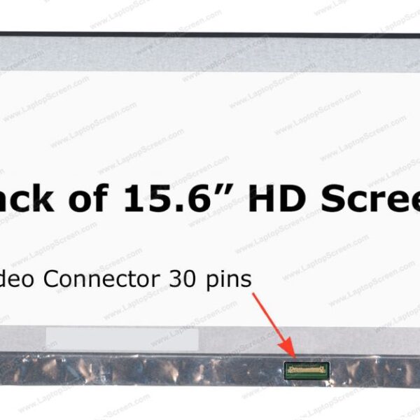 15.6" WXGA LCD Screen - Matte Surface - 30-Pin eDP Bottom-Right Connector - No Mounting Brackets - No Bottom Tab