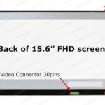 15.6" FHD LCD Screen - IPS Panel - Matte Surface - 30-Pin eDP Bottom-Right Connector - Top and Bottom Brackets - Screen is 350.66mm Wide