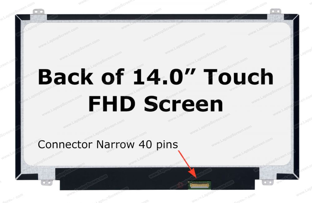 PMSCR0397.jpg 14.0" FHD LCD Screen - IPS - Matte Surface - with Build-in Touch Screen - Small 40-Pin eDP Bottom-Right Connector - Top and Bottom Brackets - Image 1