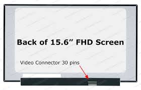 15.6" FHD LCD Screen - Matte Surface - 30-Pin eDP Bottom-Right Connector Socket - IPS - No Mounting Brackets - 260mm Wide Bottom Tab