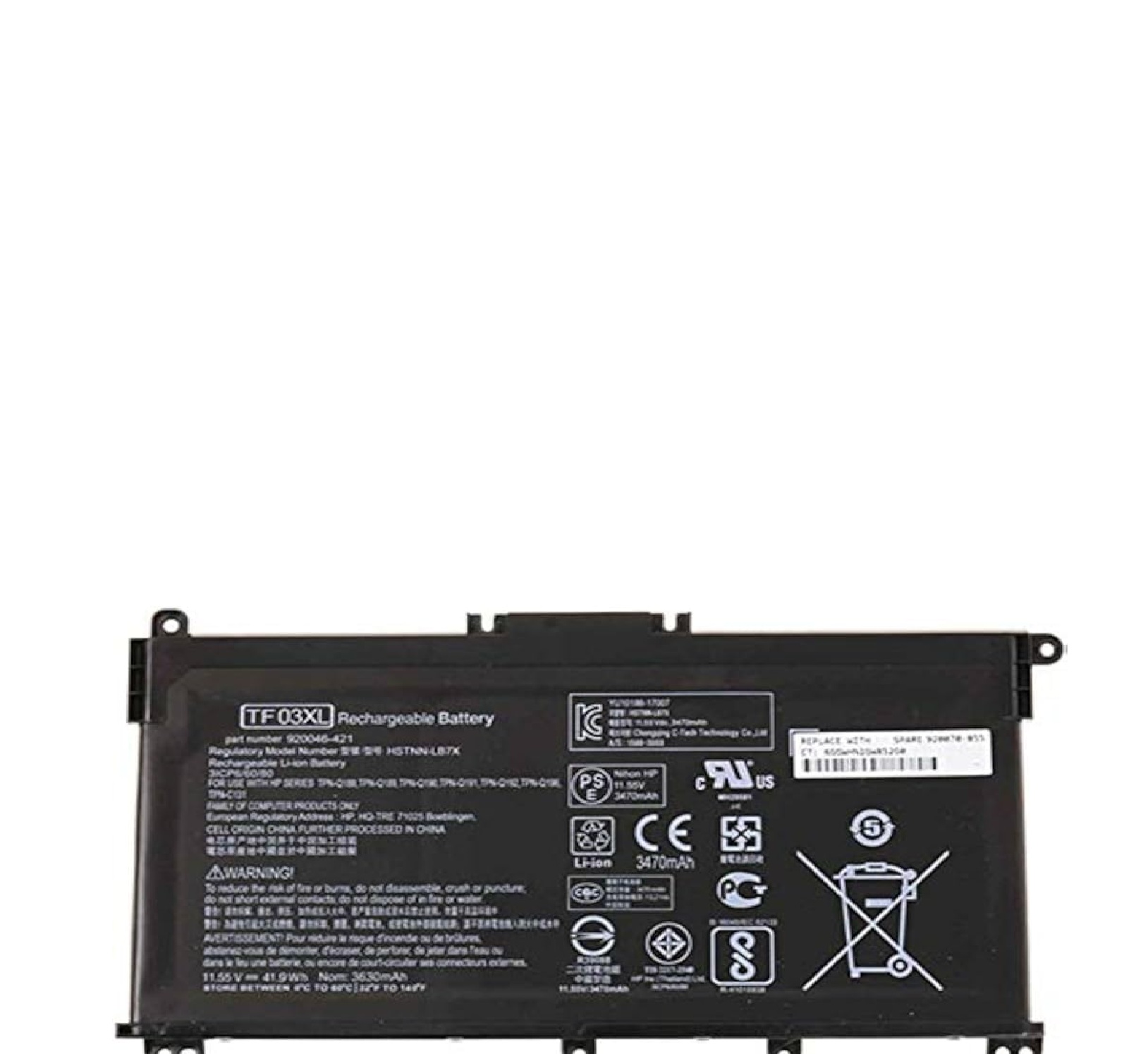 PMBAT0722 Battery for HP Pavilion 14-bf115TX 15-cc720TX 15-cd029AX (P/N :TF03XL ,HSTNN-IB7Y ,920070-855) - Image 1
