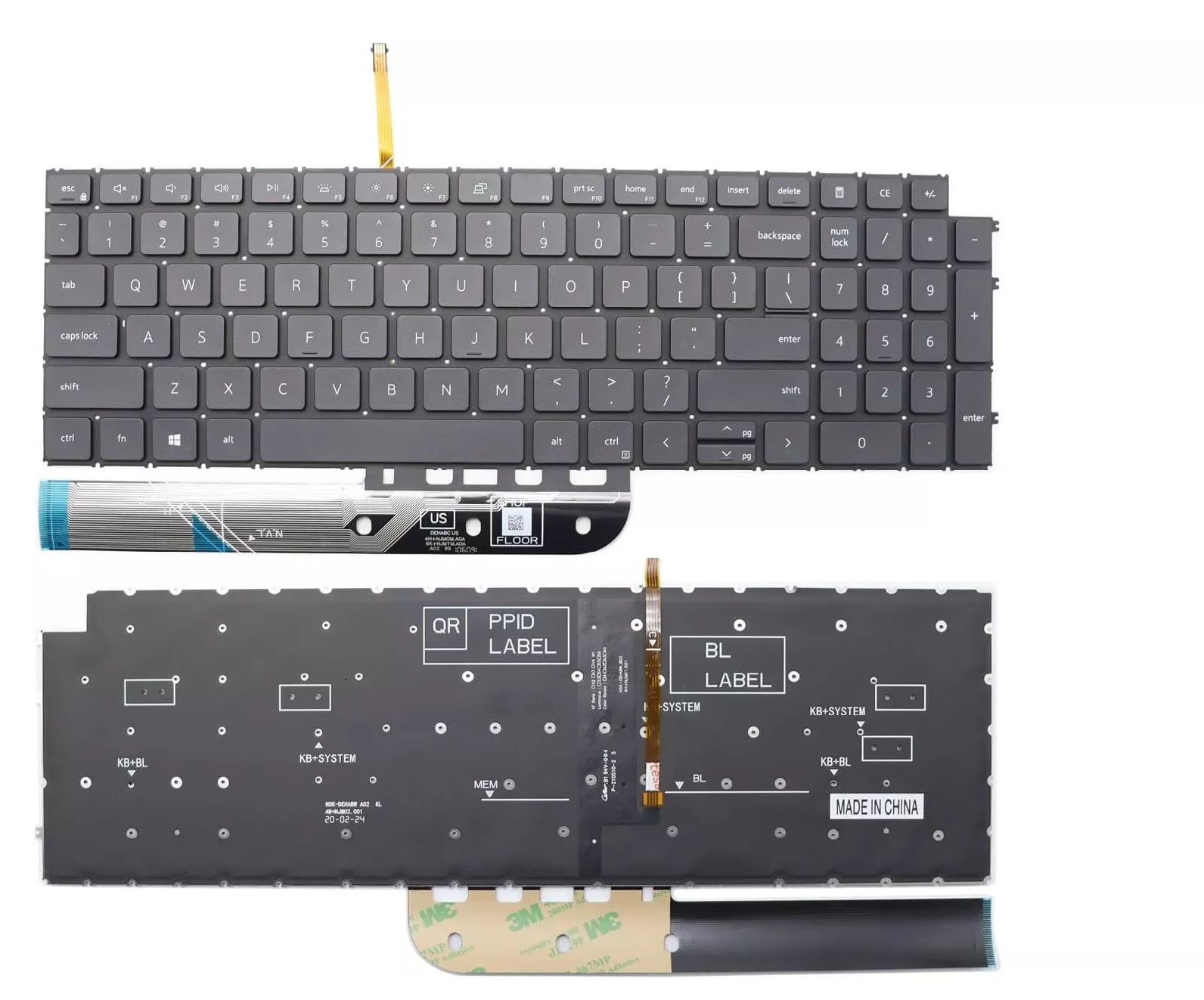 PMKEY5142 Keyboard for Dell Inspiron 15 3510 Vostro 3511 3515 3520 3525 5510 5515 7610, Latitude 3520(P/N:055P41,0XD704) - Image 1
