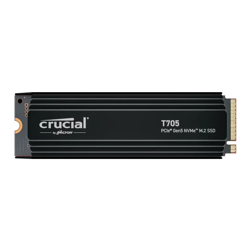 CT4000T705SSD5.jpg Crucial T705 4TB M.2 NVMe Gen5 with Heatsink NAND SSD - Image 1
